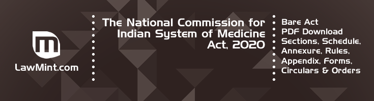 The National Commission for Indian System of Medicine Act 2020 Bare Act PDF Download 2