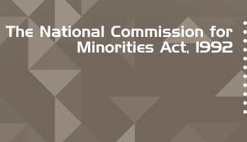 The National Commission for Minorities Act 1992 Bare Act PDF Download 2