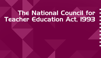 The National Council for Teacher Education Act 1993 Bare Act PDF Download 2