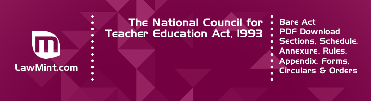 The National Council for Teacher Education Act 1993 Bare Act PDF Download 2