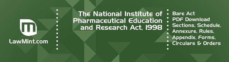 The National Institute of Pharmaceutical Education and Research Act 1998 Bare Act PDF Download 2