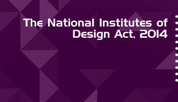 The National Institutes of Design Act 2014 Bare Act PDF Download 2