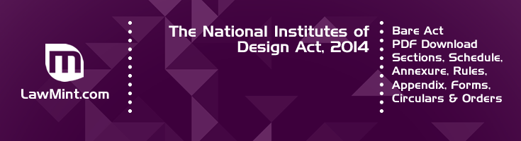 The National Institutes of Design Act 2014 Bare Act PDF Download 2