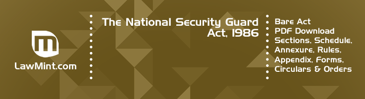 The National Security Guard Act 1986 Bare Act PDF Download 2