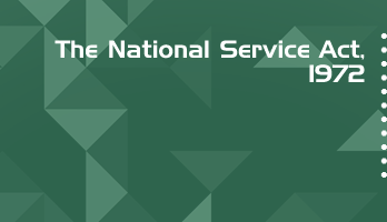 The National Service Act 1972 Bare Act PDF Download 2