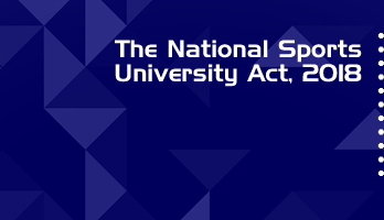 The National Sports University Act 2018 Bare Act PDF Download 2