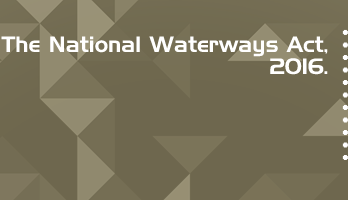 The National Waterways Act 2016 Bare Act PDF Download 2