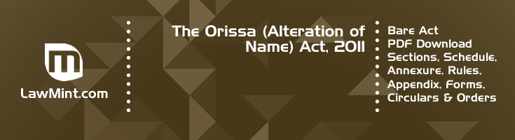 The Orissa Alteration of Name Act 2011 Bare Act PDF Download 2