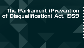 The Parliament Prevention of Disqualification Act 1959 Bare Act PDF Download 2