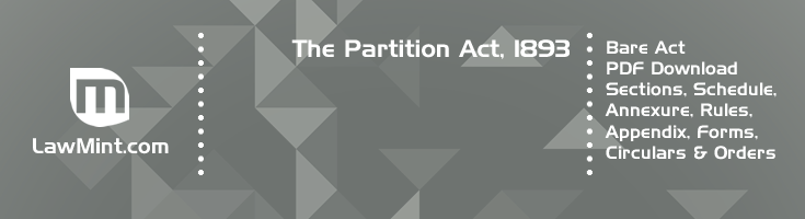 The Partition Act 1893 Bare Act PDF Download 2