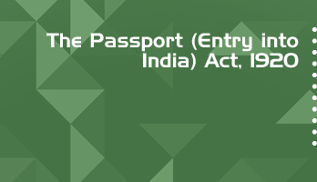 The Passport Entry into India Act 1920 Bare Act PDF Download 2