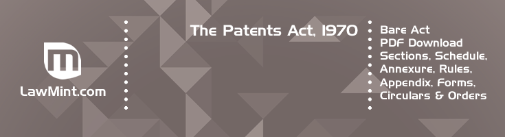 The Patents Act 1970 Bare Act PDF Download 2