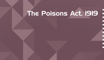 The Poisons Act 1919 Bare Act PDF Download 2