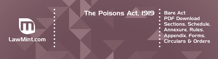 The Poisons Act 1919 Bare Act PDF Download 2