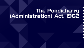 The Pondicherry Administration Act 1962 Bare Act PDF Download 2