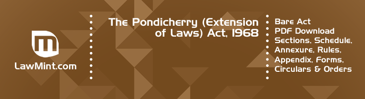 The Pondicherry Extension of Laws Act 1968 Bare Act PDF Download 2