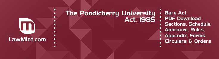 The Pondicherry University Act 1985 Bare Act PDF Download 2