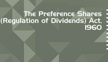 The Preference Shares Regulation of Dividends Act 1960 Bare Act PDF Download 2