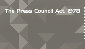 The Press Council Act 1978 Bare Act PDF Download 2