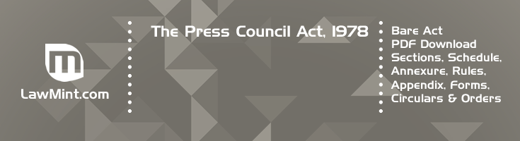 The Press Council Act 1978 Bare Act PDF Download 2