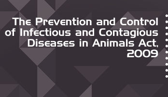 The Prevention and Control of Infectious and Contagious Diseases in Animals Act 2009 Bare Act PDF Download 2