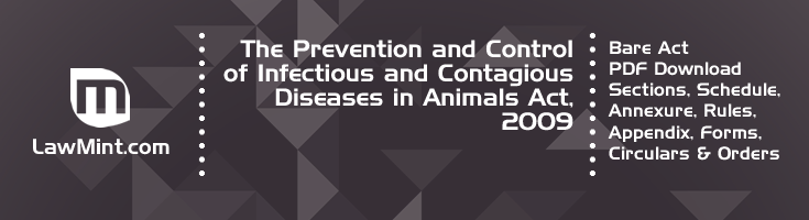 The Prevention and Control of Infectious and Contagious Diseases in Animals Act 2009 Bare Act PDF Download 2