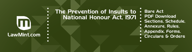 The Prevention of Insults to National Honour Act 1971 Bare Act PDF Download 2