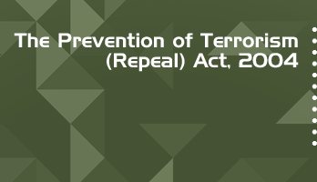 The Prevention of Terrorism Repeal Act 2004 Bare Act PDF Download 2