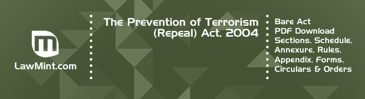 The Prevention of Terrorism Repeal Act 2004 Bare Act PDF Download 2