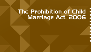 The Prohibition of Child Marriage Act 2006 Bare Act PDF Download 2