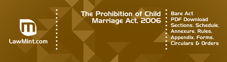 The Prohibition of Child Marriage Act 2006 Bare Act PDF Download 2