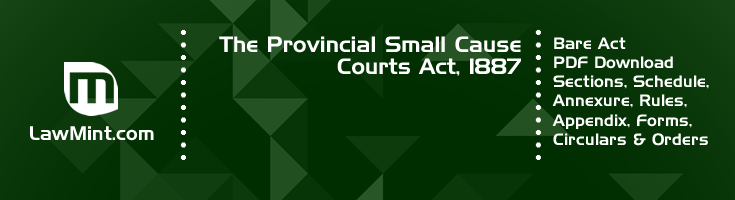 The Provincial Small Cause Courts Act 1887 Bare Act PDF Download 2