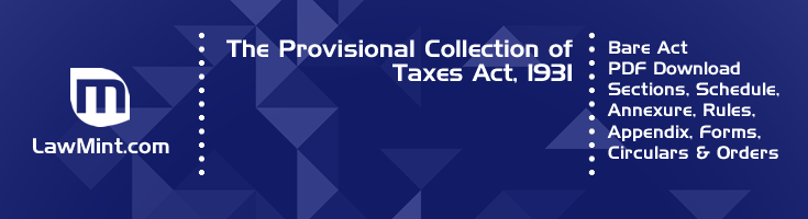 The Provisional Collection of Taxes Act 1931 Bare Act PDF Download 2
