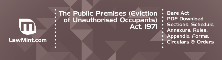 The Public Premises Eviction of Unauthorised Occupants Act 1971 Bare Act PDF Download 2