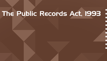 The Public Records Act 1993 Bare Act PDF Download 2