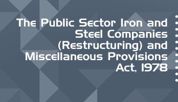 The Public Sector Iron and Steel Companies Restructuring and Miscellaneous Provisions Act 1978 Bare Act PDF Download 2