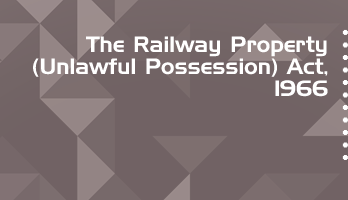 The Railway Property Unlawful Possession Act 1966 Bare Act PDF Download 2