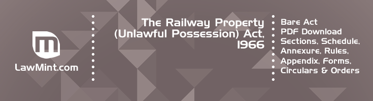 The Railway Property Unlawful Possession Act 1966 Bare Act PDF Download 2