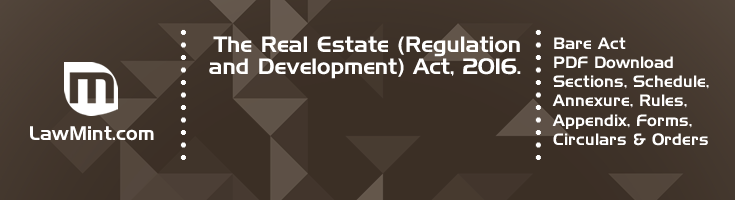 The Real Estate Regulation and Development Act 2016 Bare Act PDF Download 2