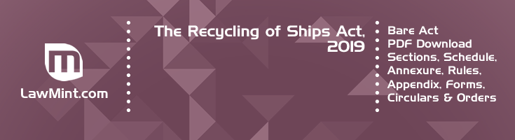 The Recycling of Ships Act 2019 Bare Act PDF Download 2
