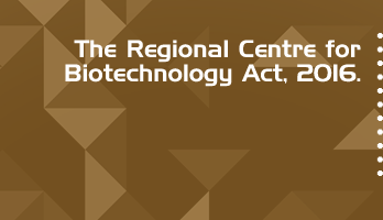 The Regional Centre for Biotechnology Act 2016 Bare Act PDF Download 2