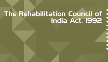 The Rehabilitation Council of India Act 1992 Bare Act PDF Download 2