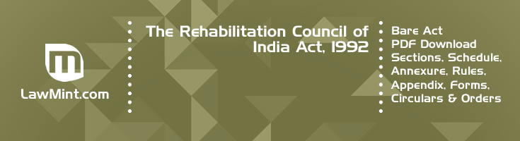 The Rehabilitation Council of India Act 1992 Bare Act PDF Download 2