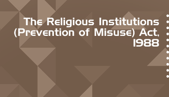 The Religious Institutions Prevention of Misuse Act 1988 Bare Act PDF Download 2