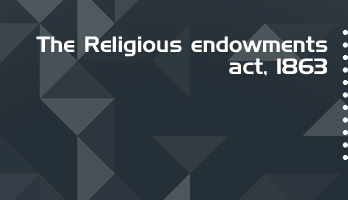 The Religious endowments act 1863 Bare Act PDF Download 2