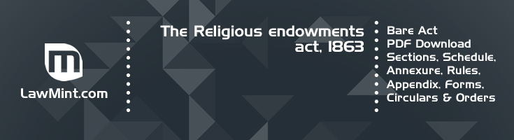 The Religious endowments act 1863 Bare Act PDF Download 2