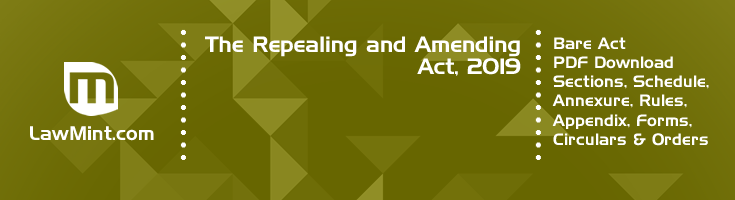 The Repealing and Amending Act 2019 Bare Act PDF Download 2