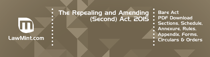 The Repealing and Amending Second Act 2015 Bare Act PDF Download 2