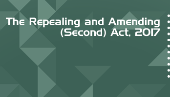 The Repealing and Amending Second Act 2017 Bare Act PDF Download 2