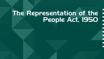 The Representation of the People Act 1950 Bare Act PDF Download 2